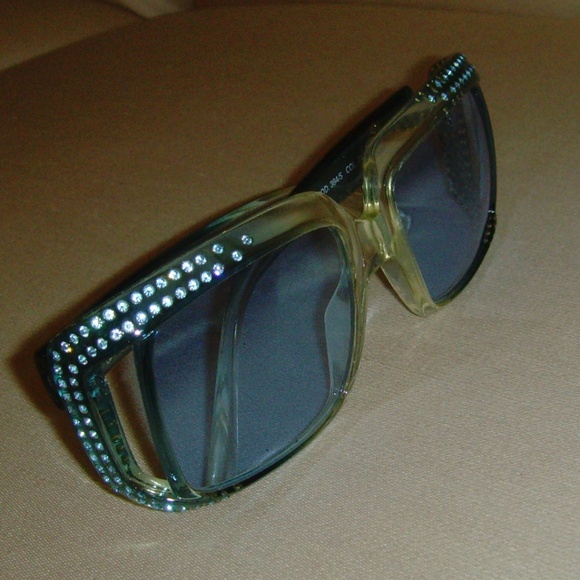 Versace Accessories - VERSACE Vintage Blue and Rhinestone Sunglasses